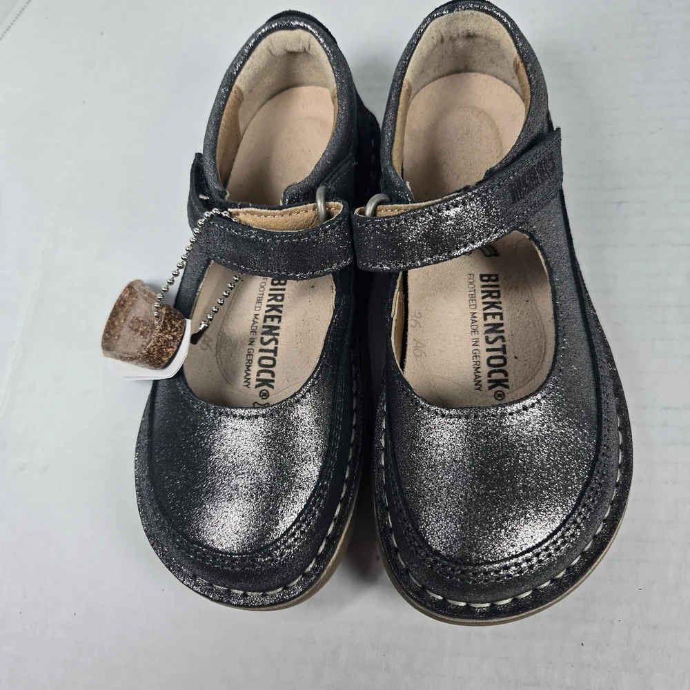 Birkenstock June Mary Jane Silver Dress Shoes Size EU 29 Regular US C11-11 1/2